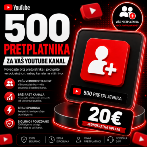 500 YouTube pretplatnika za kanal