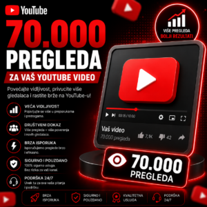 70000 YouTube pregleda za video
